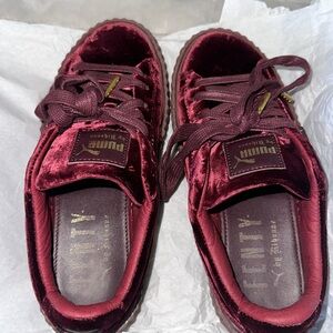 Creeper velvet royal purple shoes